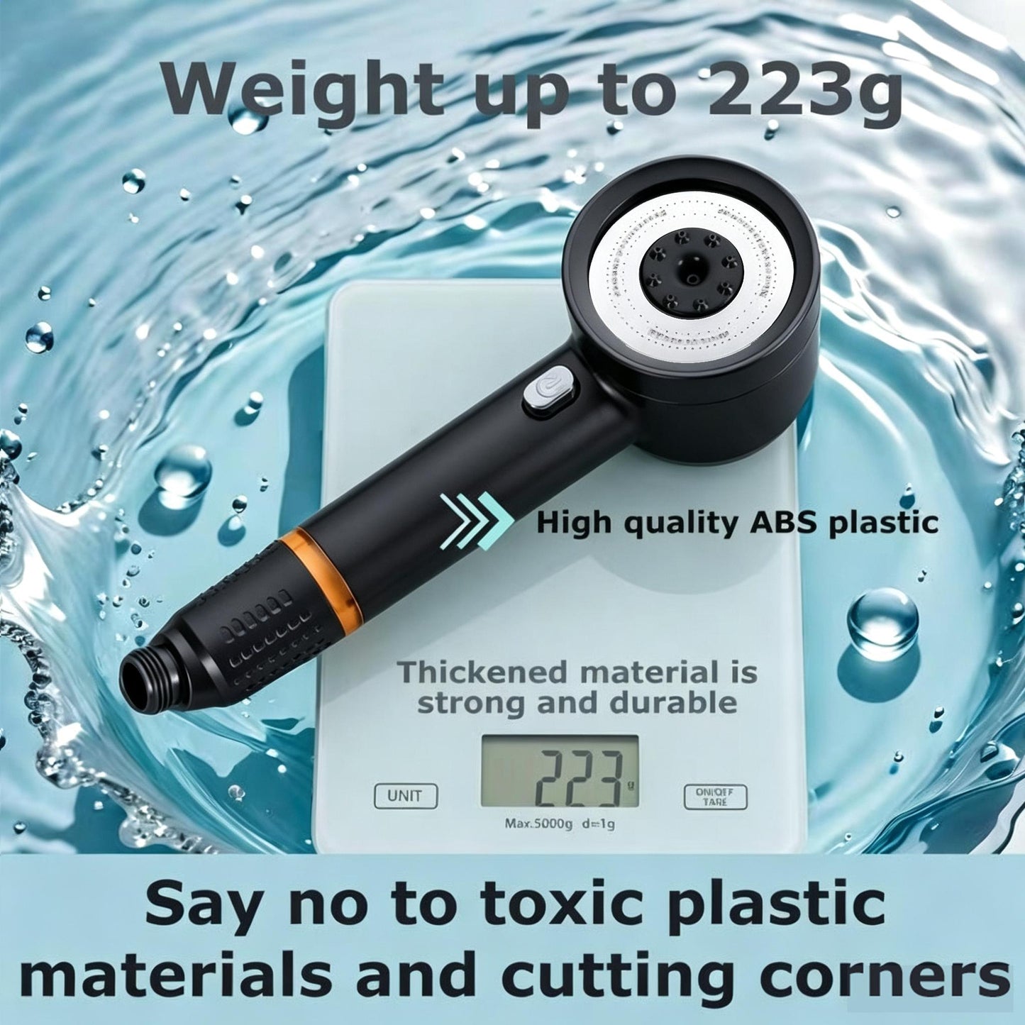 Filtered Handheld Shower Head | High Pressure 4-Mode Spray | Silver