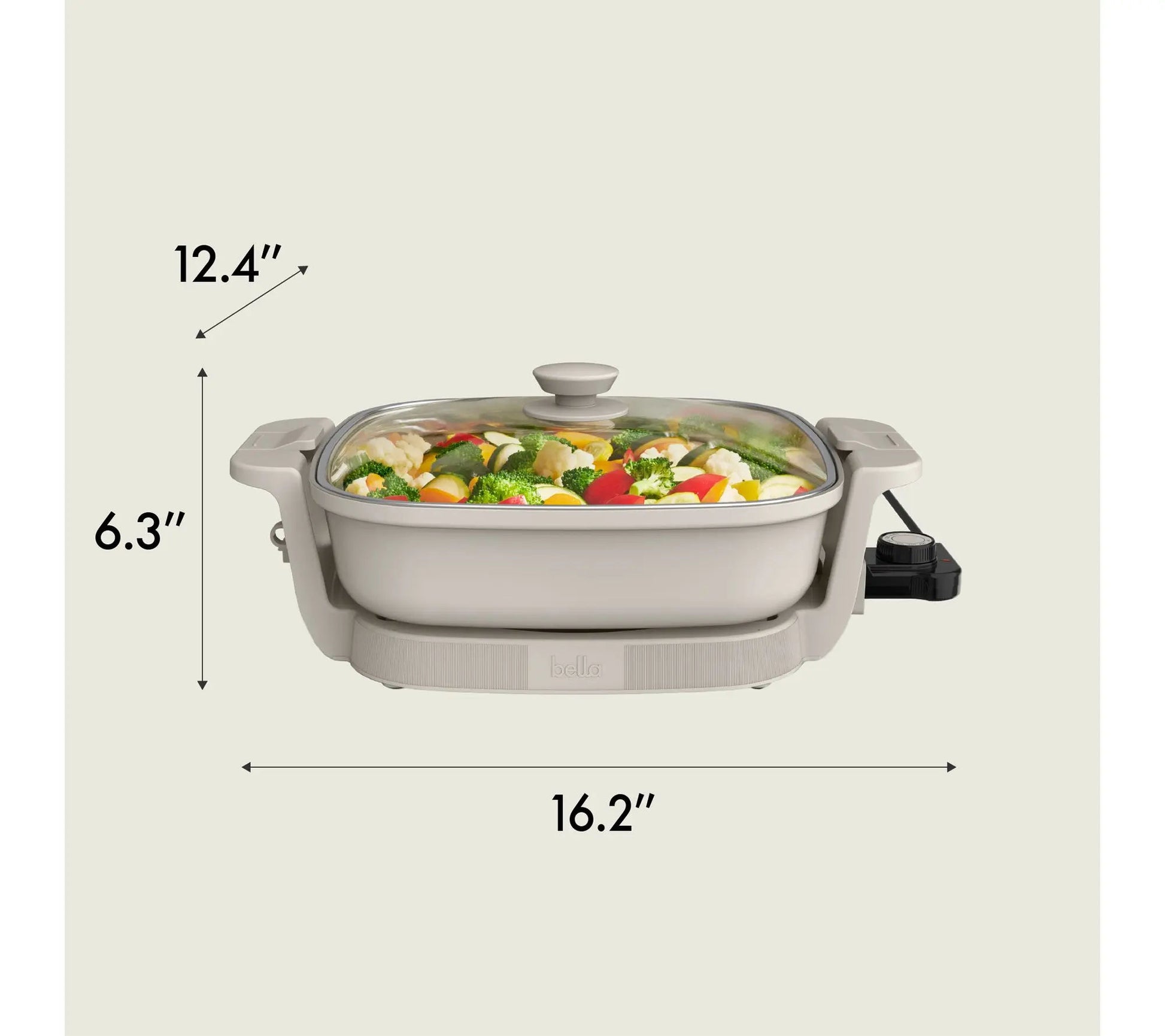 Electric Skillet with Tempered Glass Lid | 1200W