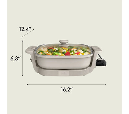 Electric Skillet with Tempered Glass Lid | 1200W