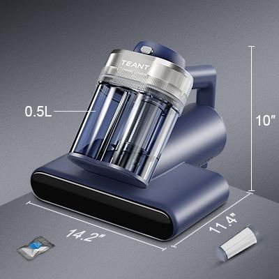 Mattress Vacuum Cleaner | 16kPa Suction UV-C Dust Mite Eliminator with Hot Air Sterilization, HEPA Filter, LED Display | MV-BLUE