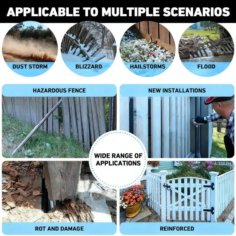 Reinforced Fence Post Repair Kit with Additional Screws and Tools