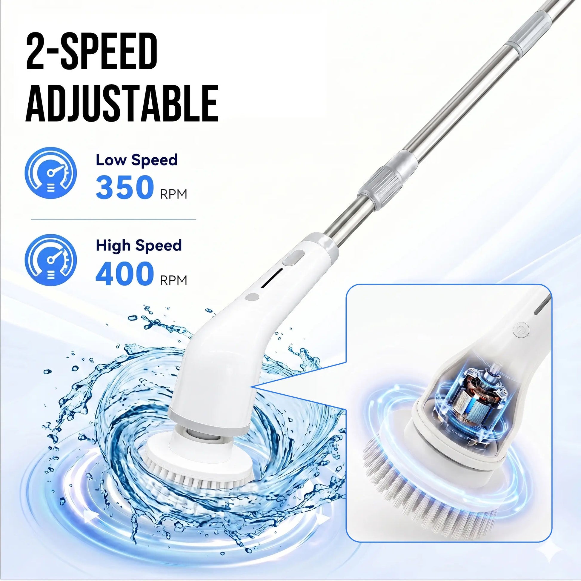 Wireless Electric Spin Scrubber with 9 Brush Heads and Extendable Handle