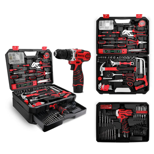 276-Piece Tool Set with 12V Cordless Drill & Storage Case