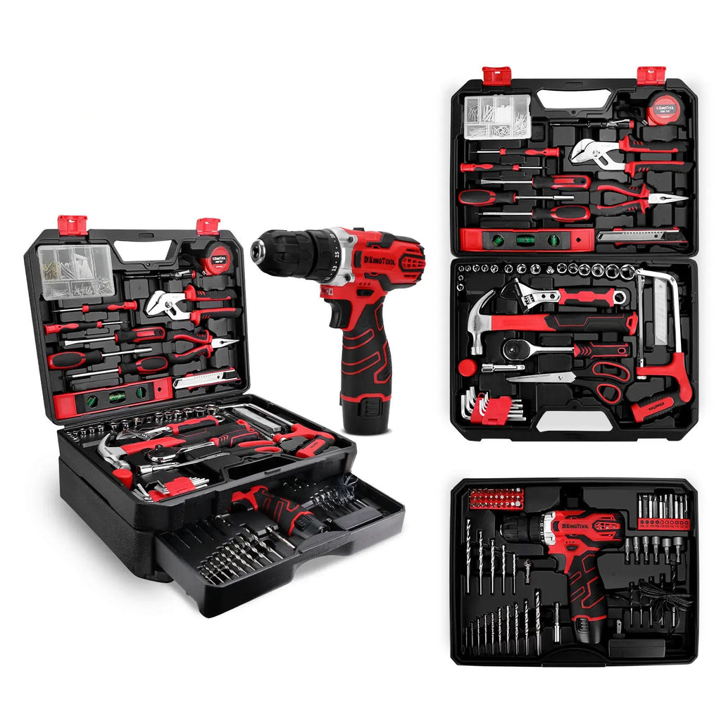 276-Piece Tool Set with 12V Cordless Drill & Storage Case