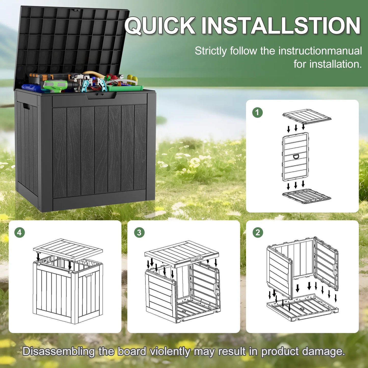 31-Gallon Waterproof Outdoor Storage Box
