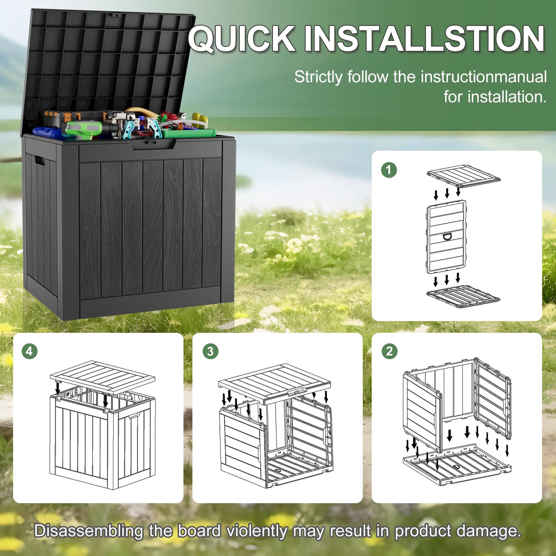 31-Gallon Waterproof Outdoor Storage Box