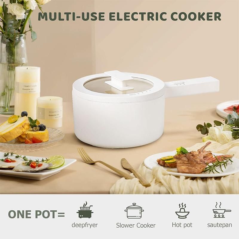 1.5L Electric Hot Pot | Ceramic Glaze Non-Stick Portable Cooker