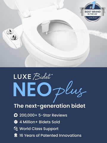 Dual Nozzle Bidet Toilet Seat Attachment | Rear & Feminine Wash, 360° Self-Clean | NEO 185 Plus