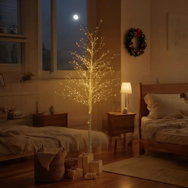 6 ft Lighted Birch Tree with 544 Warm White LED Lights | Indoor Decorative Twig Tree for Home, Christmas Holiday Decor