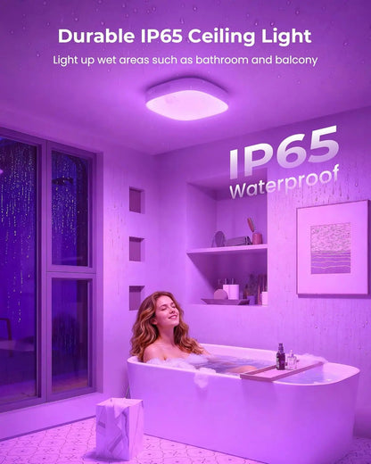IP65 Waterproof Motion Sensor Ceiling Light with 10000mAh Battery and RGB Colors