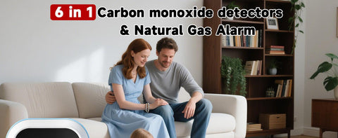 6-in-1 Portable Natural Gas Detector with HD Display