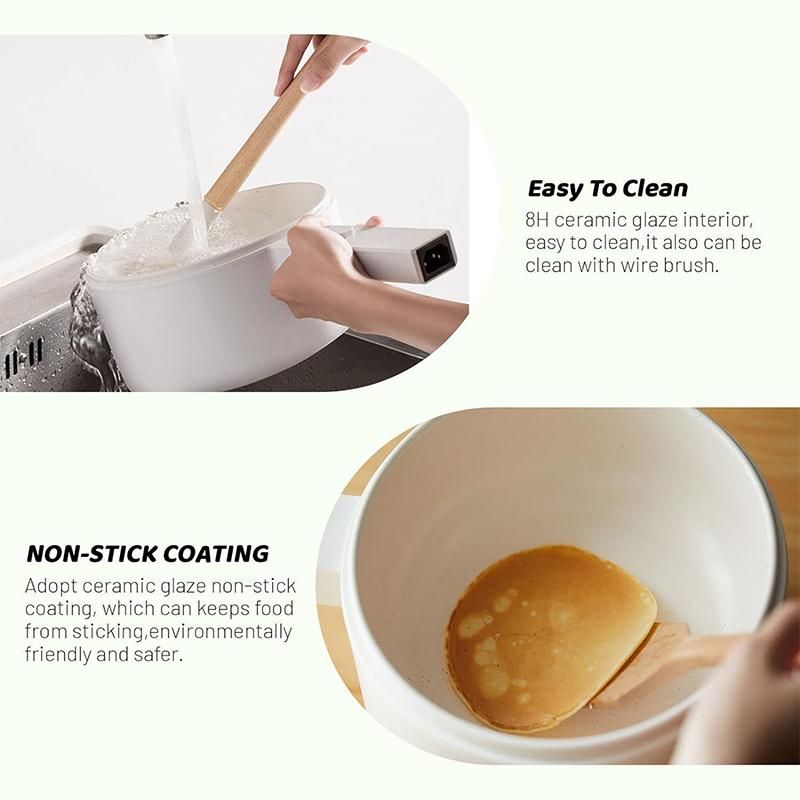 1.5L Electric Hot Pot | Ceramic Glaze Non-Stick Portable Cooker