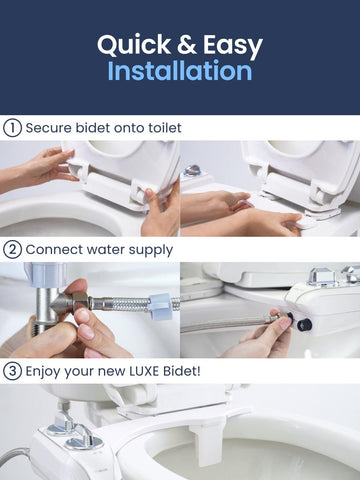 Dual Nozzle Bidet Toilet Seat Attachment | Rear & Feminine Wash, 360° Self-Clean | NEO 185 Plus