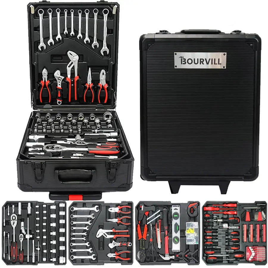 899-Piece Portable Metal Tool Set with Wheeled Cabinet