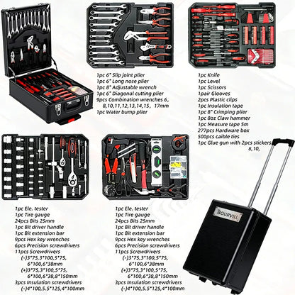 899-Piece Portable Metal Tool Set with Wheeled Cabinet