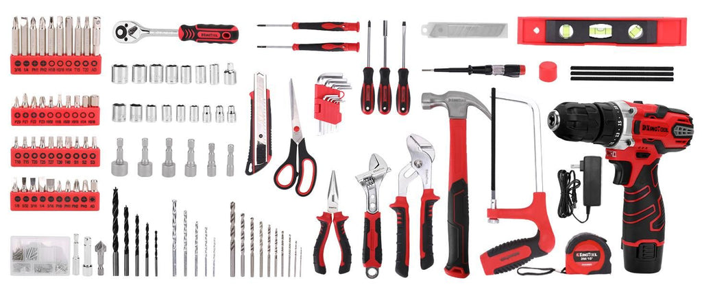 276-Piece Tool Set with 12V Cordless Drill & Storage Case