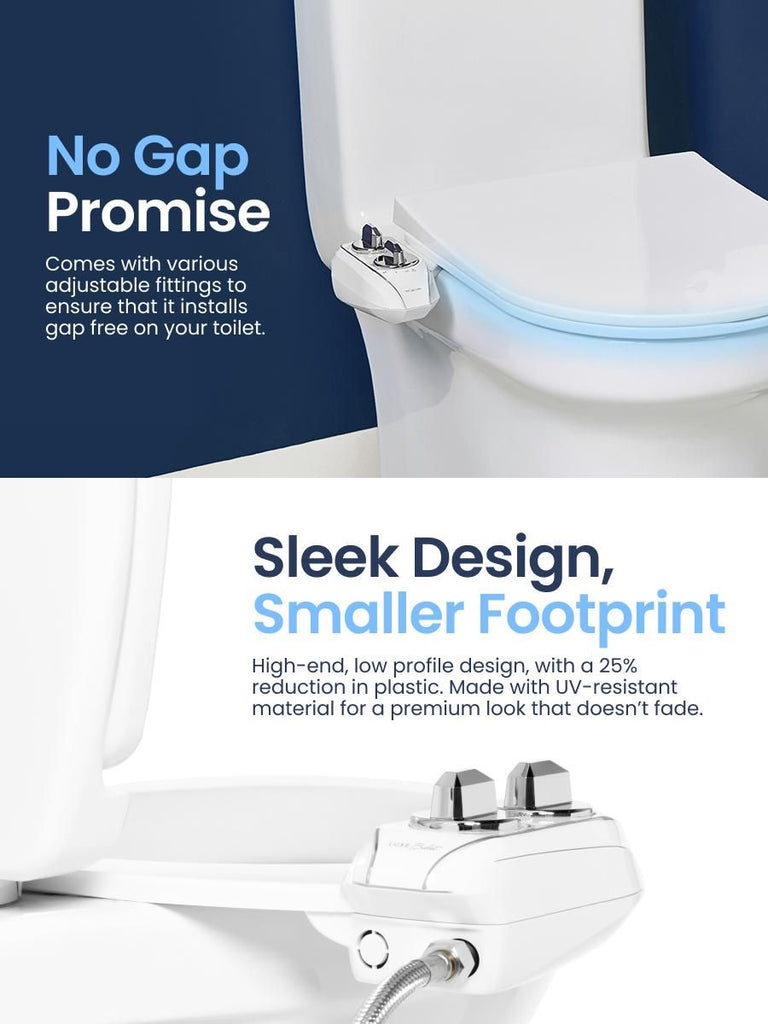 Dual Nozzle Bidet Toilet Seat Attachment | Rear & Feminine Wash, 360° Self-Clean | NEO 185 Plus