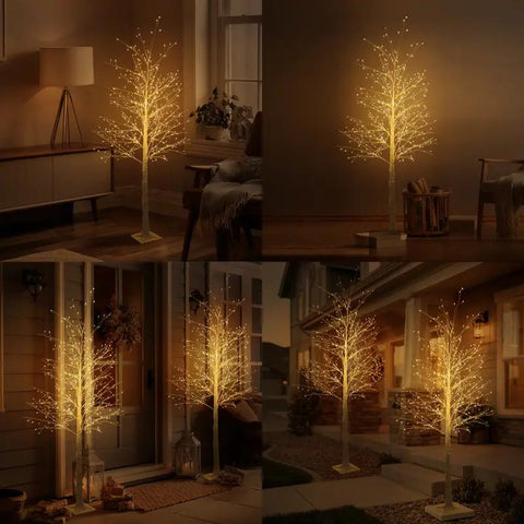 6 ft Lighted Birch Tree with 544 Warm White LED Lights | Indoor Decorative Twig Tree for Home, Christmas Holiday Decor