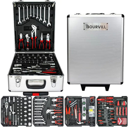 899-Piece Portable Metal Tool Set with Wheeled Cabinet