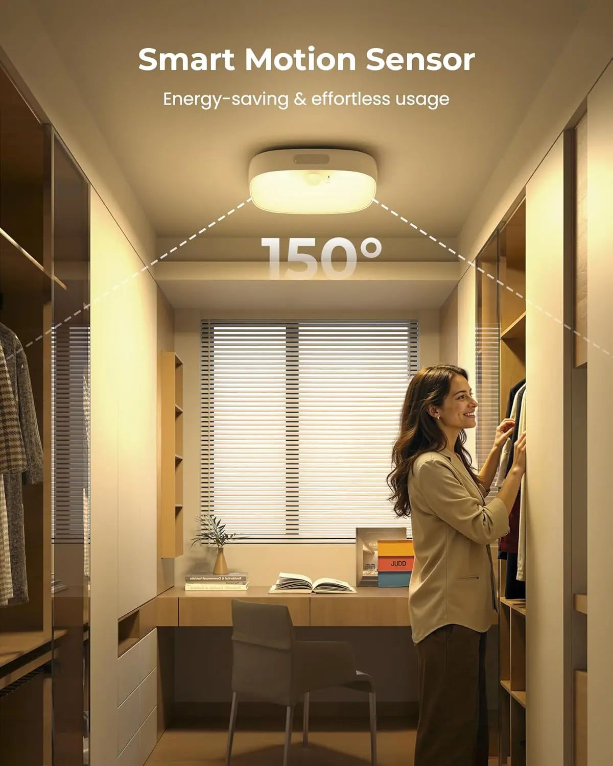 IP65 Waterproof Motion Sensor Ceiling Light with 10000mAh Battery and RGB Colors