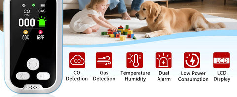6-in-1 Portable Natural Gas Detector with HD Display