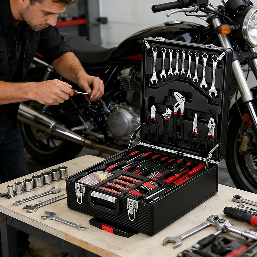 899-Piece Portable Metal Tool Set with Wheeled Cabinet
