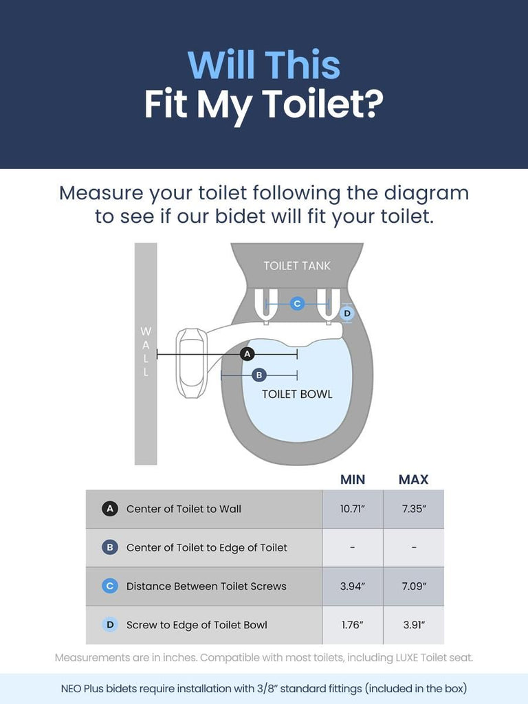 Dual Nozzle Bidet Toilet Seat Attachment | Rear & Feminine Wash, 360° Self-Clean | NEO 185 Plus