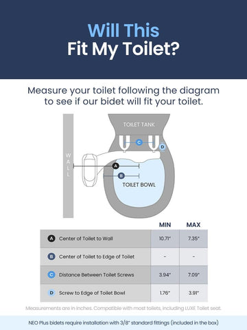 Dual Nozzle Bidet Toilet Seat Attachment | Rear & Feminine Wash, 360° Self-Clean | NEO 185 Plus