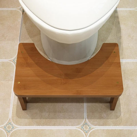 Bamboo Toilet Stool with Height Support Cushion