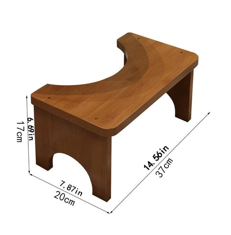 Bamboo Toilet Stool with Height Support Cushion