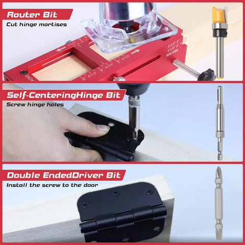 Door Hinge Jig - Adjustable Mortising Template for 2.5
