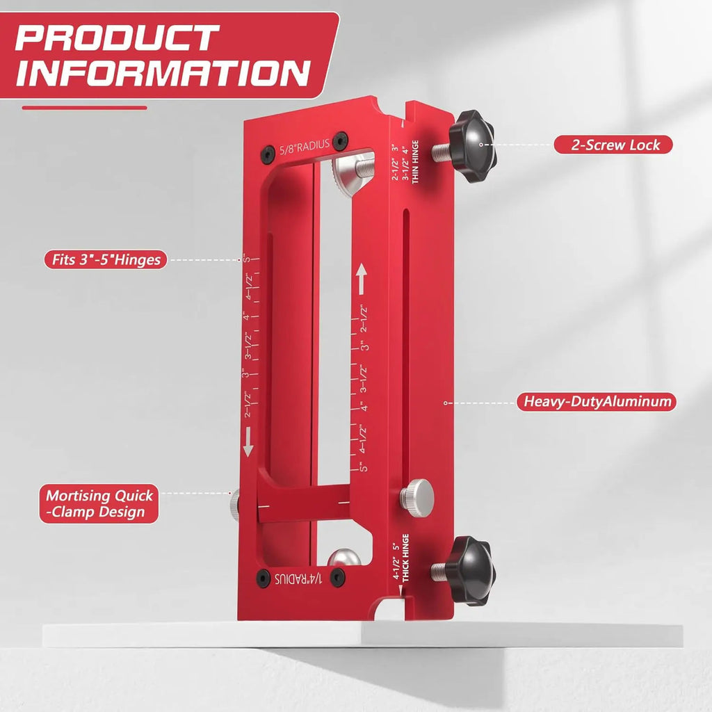Door Hinge Jig - Adjustable Mortising Template for 2.5