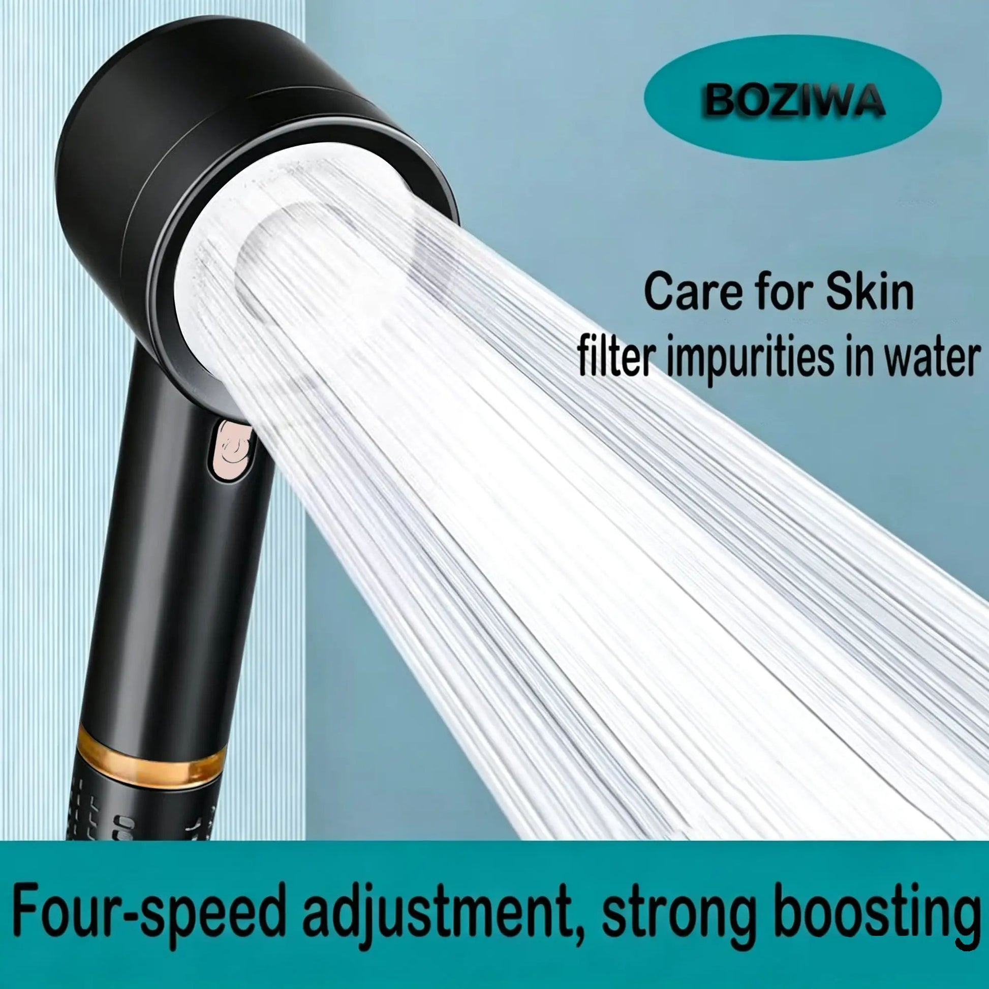 Filtered Handheld Shower Head | High Pressure 4-Mode Spray | Silver