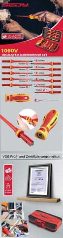 13-Piece 1000V Insulated Electrician Screwdriver Set