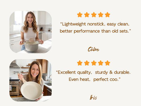 16-Piece Non-Toxic PFAS-Free Ceramic Cookware Set