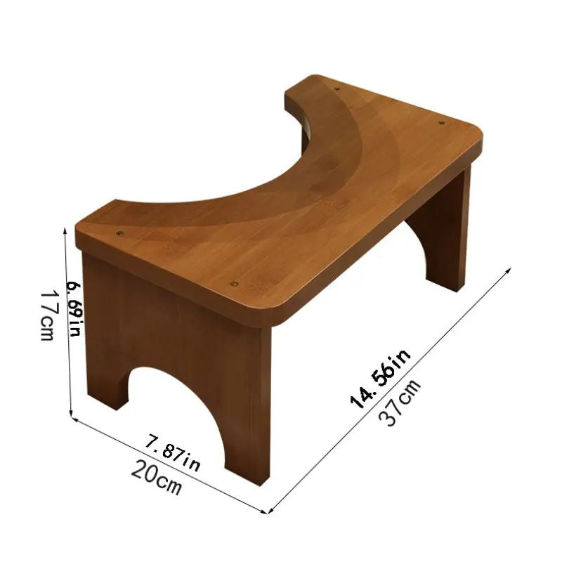 Bamboo Toilet Stool with Height Support Cushion