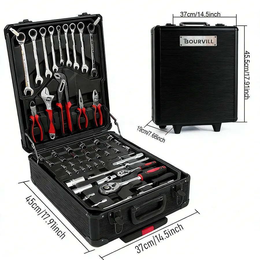 899-Piece Portable Metal Tool Set with Wheeled Cabinet