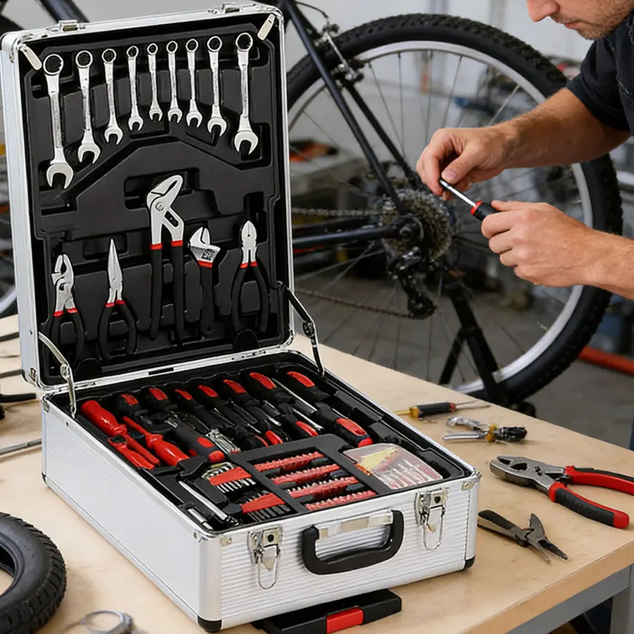 899-Piece Portable Metal Tool Set with Wheeled Cabinet