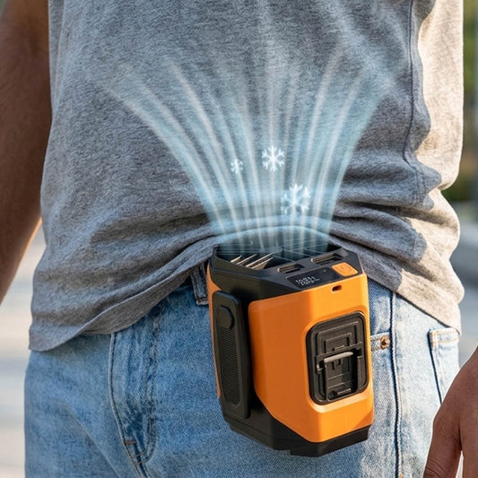Portable Waist Fan with Power Bank & Flashlight